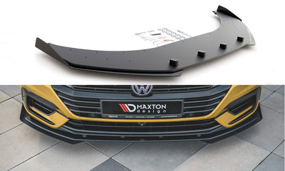 Street Pro Frontlippe passend für VW Arteon R-Line Limousine / Shooting Brake Mk1 schwarz matt + Hochglanz Flaps