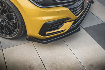 Street Pro Frontlippe passend für VW Arteon R-Line Limousine / Shooting Brake Mk1 schwarz matt + Hochglanz Flaps