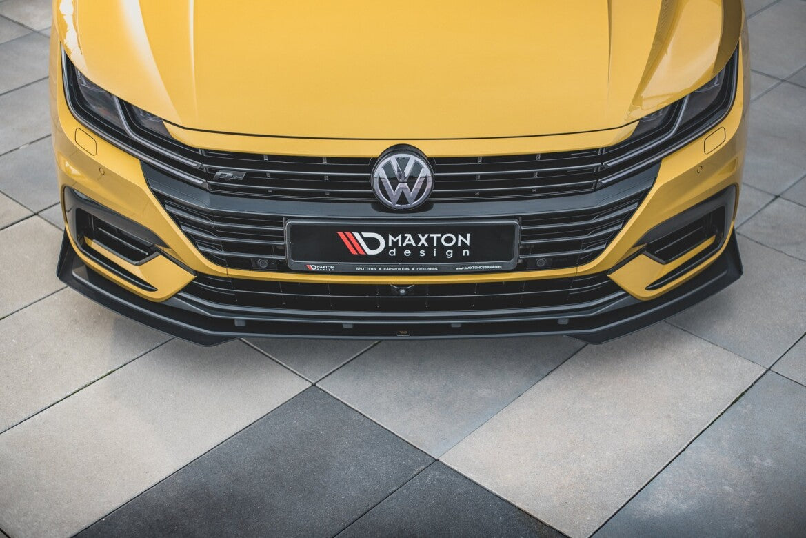 Street Pro Frontlippe passend für VW Arteon R-Line Limousine / Shooting Brake Mk1 schwarz matt + Hochglanz Flaps