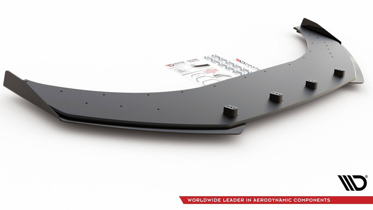 Street Pro Frontlippe passend für VW Arteon R-Line Limousine / Shooting Brake Mk1 schwarz matt + Hochglanz Flaps