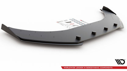 Street Pro Frontlippe passend für VW Arteon R-Line Limousine / Shooting Brake Mk1 schwarz matt + Hochglanz Flaps