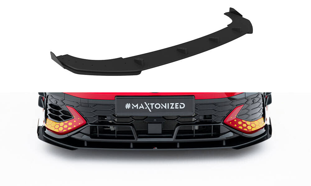 Street Pro Frontlippe passend für VW Golf GTI Clubsport Mk8 FL schwarz matt + Hochglanz Flaps