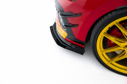 Street Pro Frontlippe passend für VW Golf GTI Clubsport Mk8 FL schwarz matt + Hochglanz Flaps