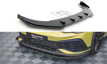 Street Pro Frontlippe passend für VW Golf GTI Clubsport Mk8 schwarz matt + Hochglanz Flaps