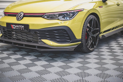 Street Pro Frontlippe passend für VW Golf GTI Clubsport Mk8 schwarz matt + Hochglanz Flaps