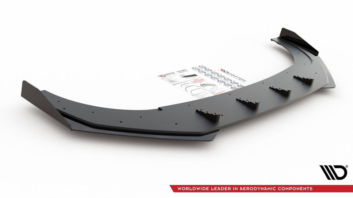 Street Pro Frontlippe passend für VW Golf GTI Clubsport Mk8 schwarz matt + Hochglanz Flaps