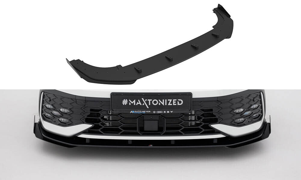 Street Pro Frontlippe passend für VW Golf GTI / GTE / R-Line Mk8 FL schwarz matt + Hochglanz Flaps