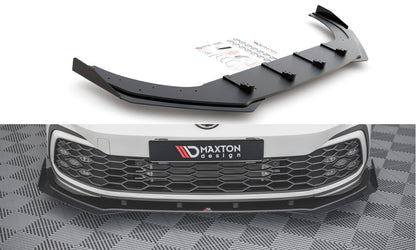 Street Pro Frontlippe passend für VW Golf GTI / GTE / R-Line Mk8 schwarz matt + Hochglanz Flaps
