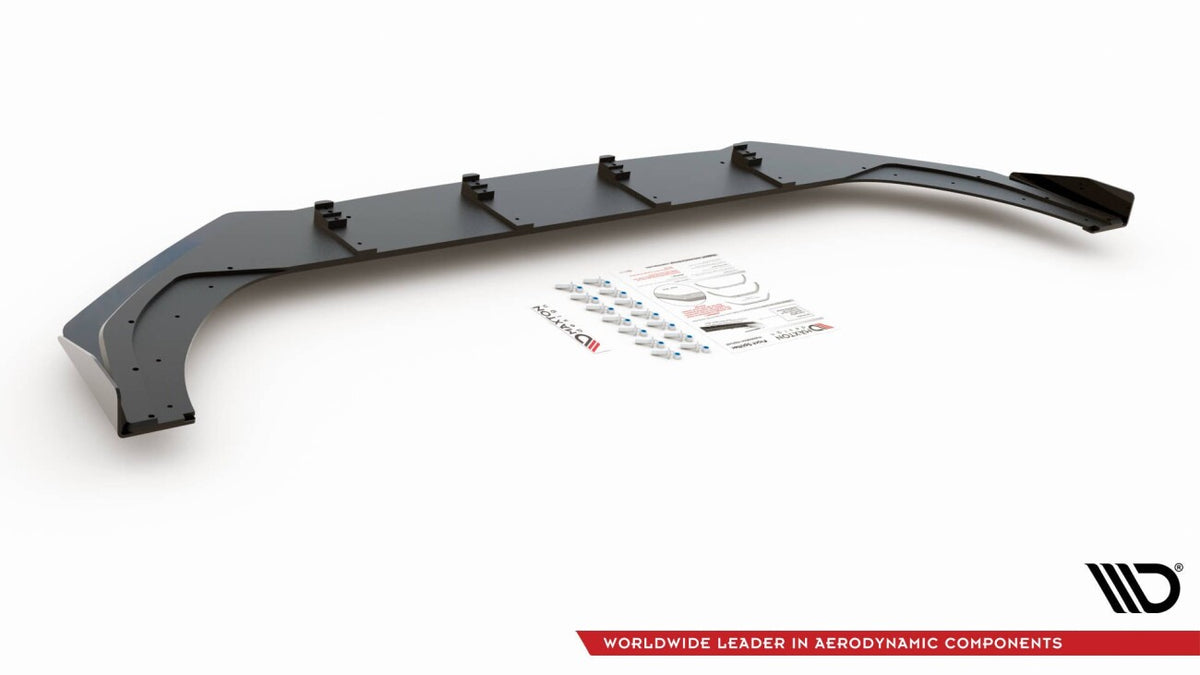 Street Pro Frontlippe passend für VW Golf GTI / GTE / R-Line Mk8 schwarz matt + Hochglanz Flaps