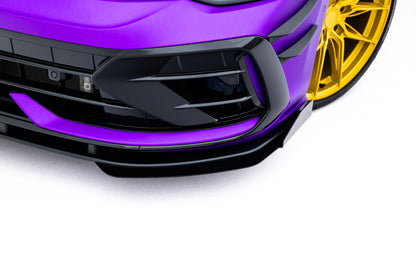 Street Pro Frontlippe passend für VW Golf R Hatchback Mk8 FL schwarz matt + Hochglanz Flaps
