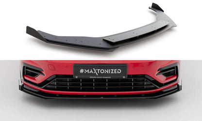 Street Pro Frontlippe passend für VW Golf R / R-Line Mk7 FL schwarz matt + Hochglanz Flaps