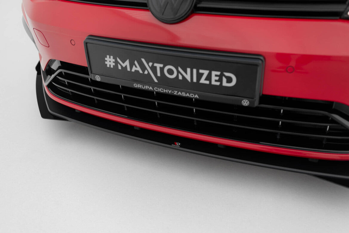 Street Pro Frontlippe passend für VW Golf R / R-Line Mk7 FL schwarz matt + Hochglanz Flaps
