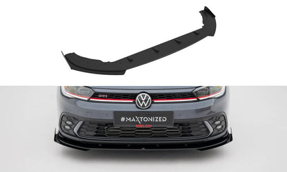 Street Pro Frontlippe passend für VW Polo GTI Mk6 FL schwarz matt + Hochglanz Flaps