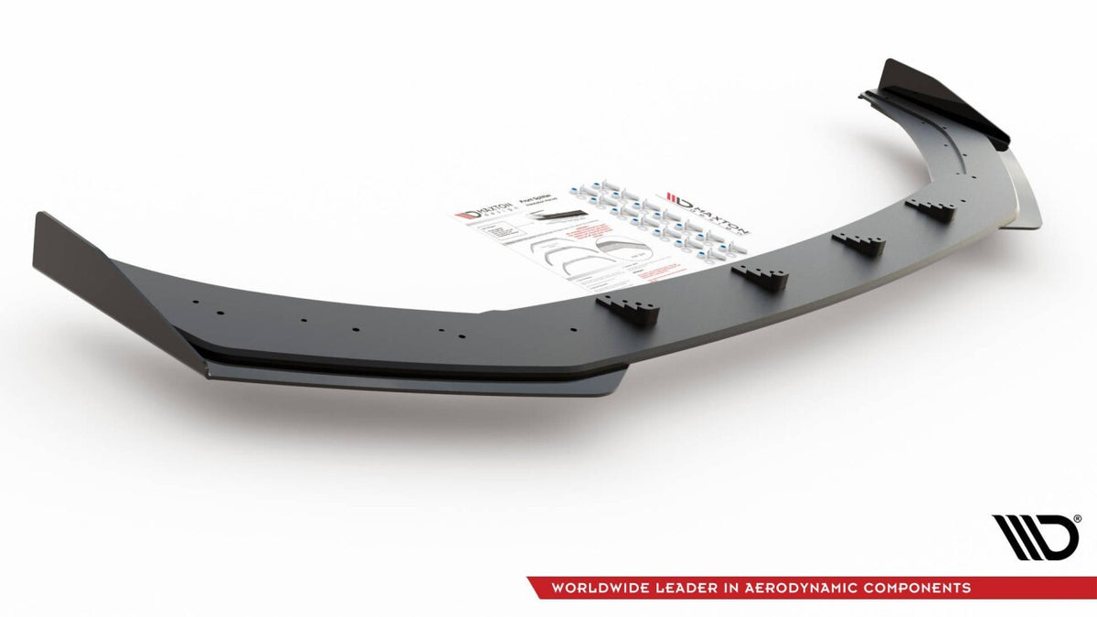 Street Pro Frontlippe passend für VW Polo GTI Mk6 schwarz matt + Hochglanz Flaps