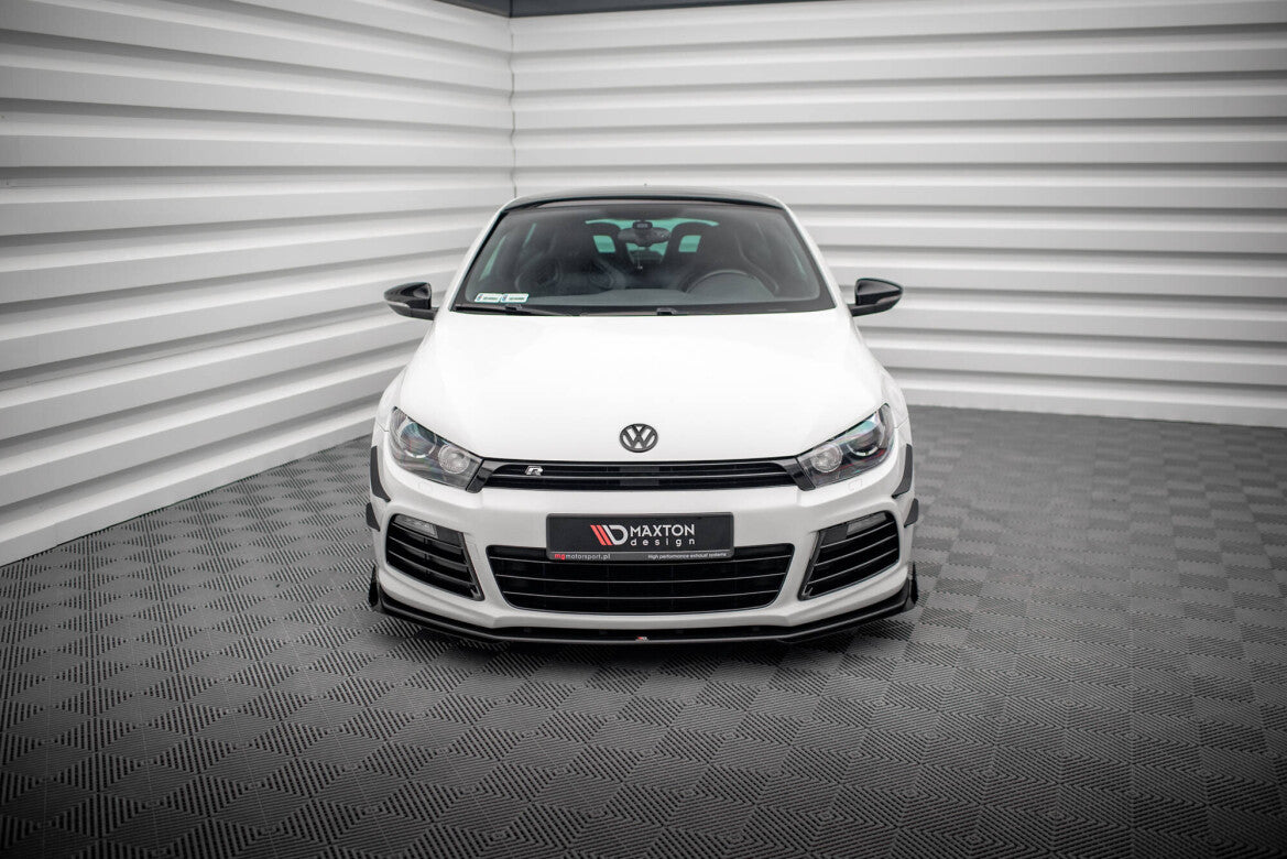 Street Pro Frontlippe passend für VW Scirocco R Mk3 schwarz matt + Hochglanz Flaps