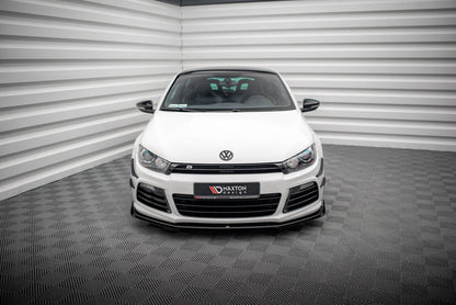 Street Pro Frontlippe passend für VW Scirocco R Mk3 schwarz matt + Hochglanz Flaps