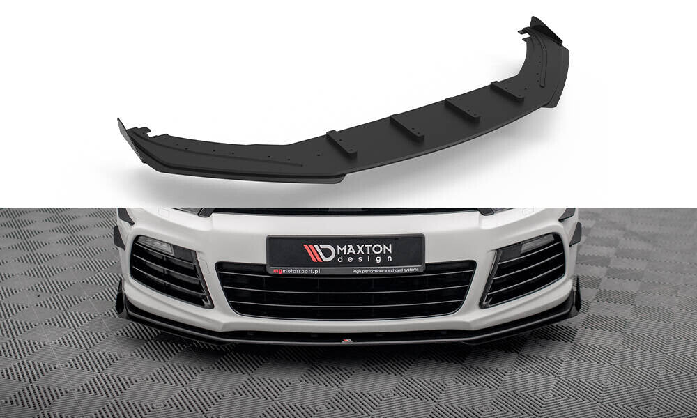 Street Pro Frontlippe passend für VW Scirocco R Mk3 schwarz matt + Hochglanz Flaps