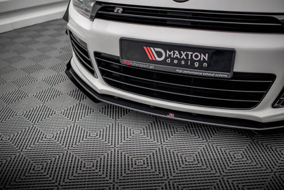 Street Pro Frontlippe passend für VW Scirocco R Mk3 schwarz matt + Hochglanz Flaps