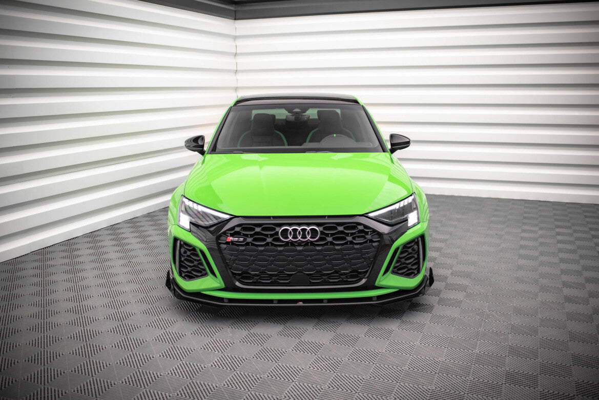 Street Pro Frontlippe V.1 passend für Audi RS3 8Y schwarz matt + Hochglanz Flaps