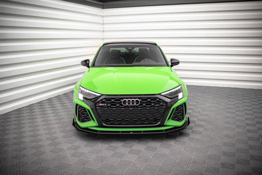 Street Pro Frontlippe V.1 passend für Audi RS3 8Y schwarz matt + Hochglanz Flaps