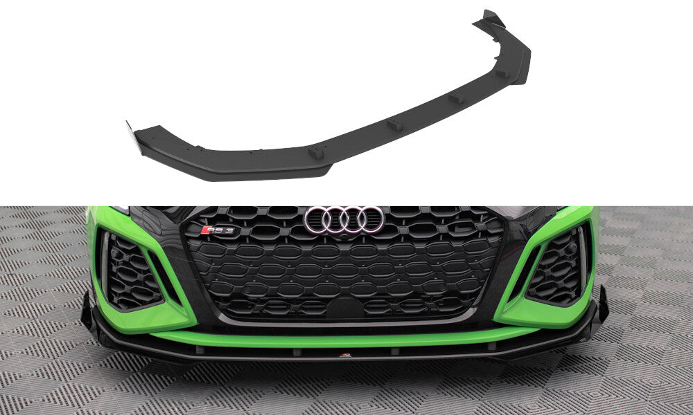Street Pro Frontlippe V.1 passend für Audi RS3 8Y schwarz matt + Hochglanz Flaps