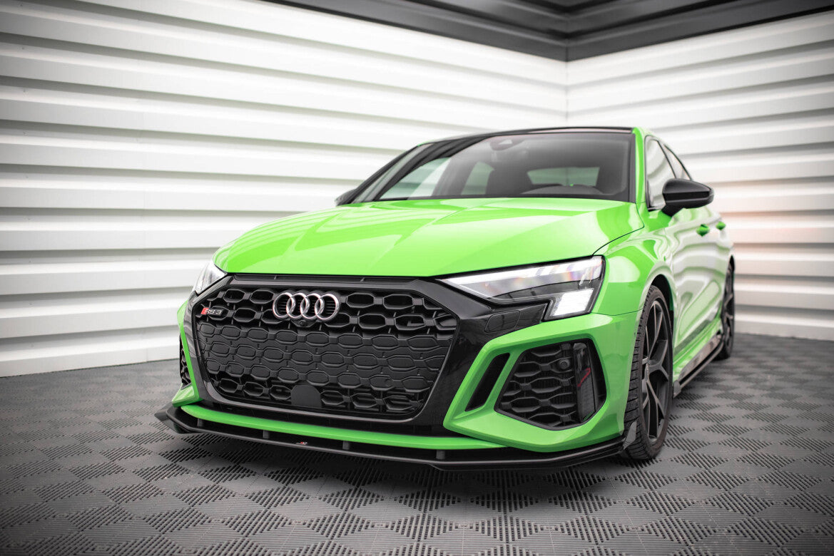 Street Pro Frontlippe V.1 passend für Audi RS3 8Y schwarz matt + Hochglanz Flaps