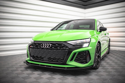Street Pro Frontlippe V.1 passend für Audi RS3 8Y schwarz matt + Hochglanz Flaps