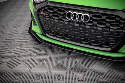 Street Pro Frontlippe V.1 passend für Audi RS3 8Y schwarz matt + Hochglanz Flaps