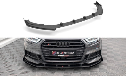 Street Pro Frontlippe V.1 passend für Audi S3 / A3 S-Line Sportback 8V FL schwarz matt + Hochglanz Flaps