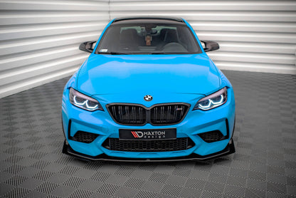 Street Pro Frontlippe V.1 passend für BMW M2 Competition F87 schwarz matt + Hochglanz Flaps