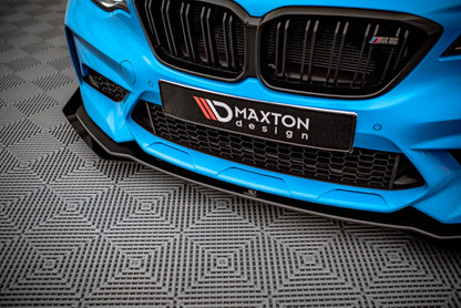 Street Pro Frontlippe V.1 passend für BMW M2 Competition F87 schwarz matt + Hochglanz Flaps