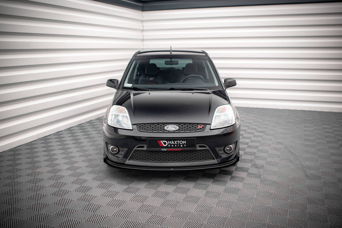 Street Pro Frontlippe V.1 passend für Ford Fiesta ST Mk6 schwarz matt + Hochglanz Flaps