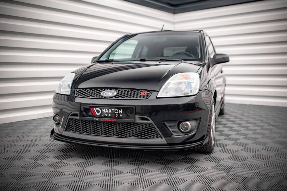 Street Pro Frontlippe V.1 passend für Ford Fiesta ST Mk6 schwarz matt + Hochglanz Flaps