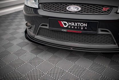 Street Pro Frontlippe V.1 passend für Ford Fiesta ST Mk6 schwarz matt + Hochglanz Flaps