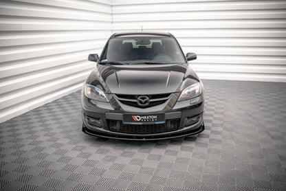 Street Pro Frontlippe V.1 passend für Mazda 3 MPS Mk1 schwarz matt + Hochglanz Flaps