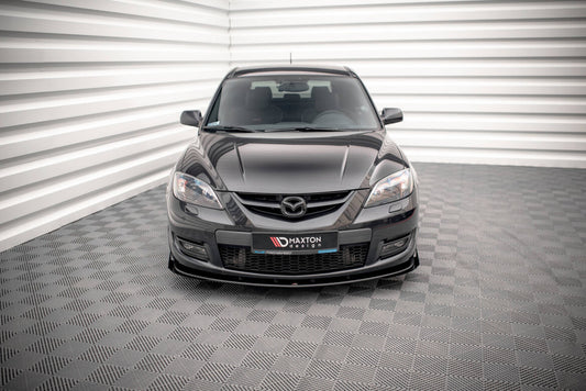 Street Pro Frontlippe V.1 passend für Mazda 3 MPS Mk1 schwarz matt + Hochglanz Flaps