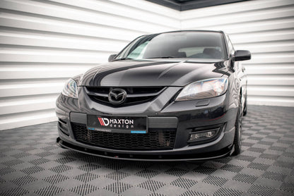 Street Pro Frontlippe V.1 passend für Mazda 3 MPS Mk1 schwarz matt + Hochglanz Flaps