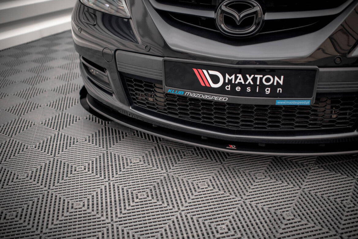 Street Pro Frontlippe V.1 passend für Mazda 3 MPS Mk1 schwarz matt + Hochglanz Flaps