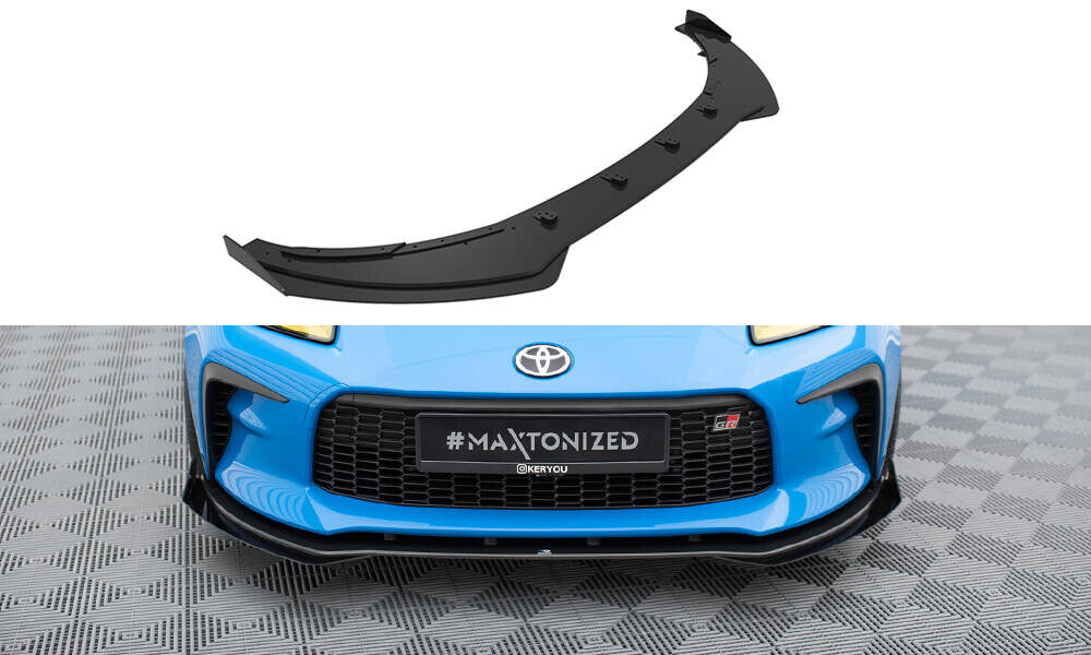 Street Pro Frontlippe V.1 passend für Toyota GR86 Mk1 schwarz matt + Hochglanz Flaps