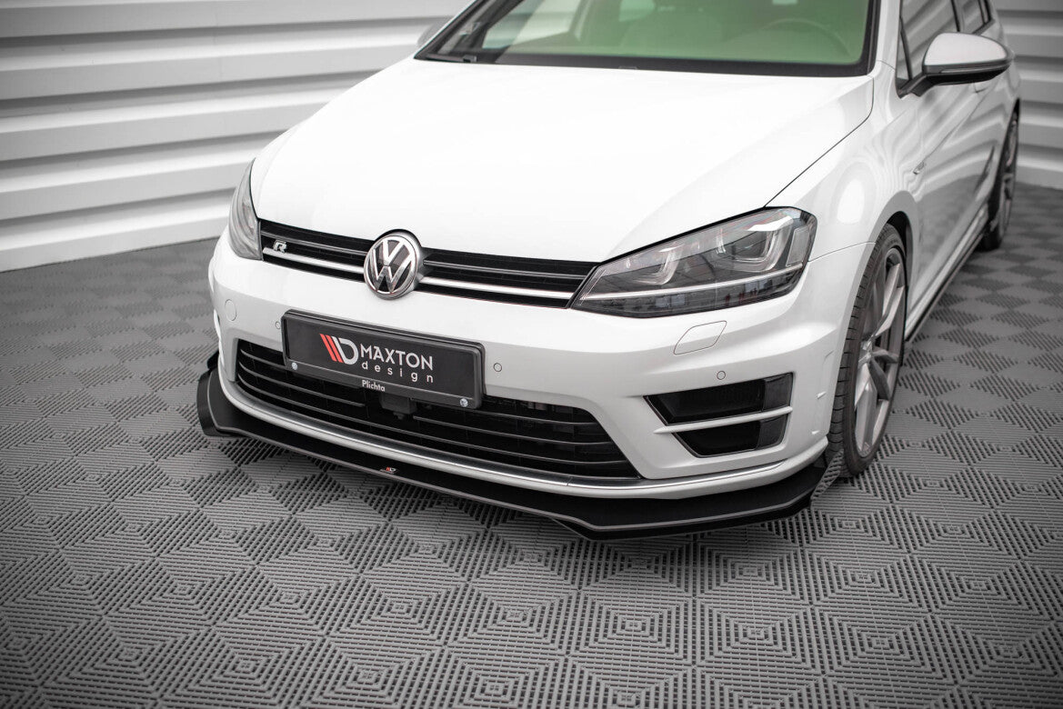 Street Pro Frontlippe V.1 passend für VW Golf R Mk7 schwarz matt + Hochglanz Flaps