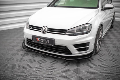 Street Pro Frontlippe V.1 passend für VW Golf R Mk7 schwarz matt + Hochglanz Flaps