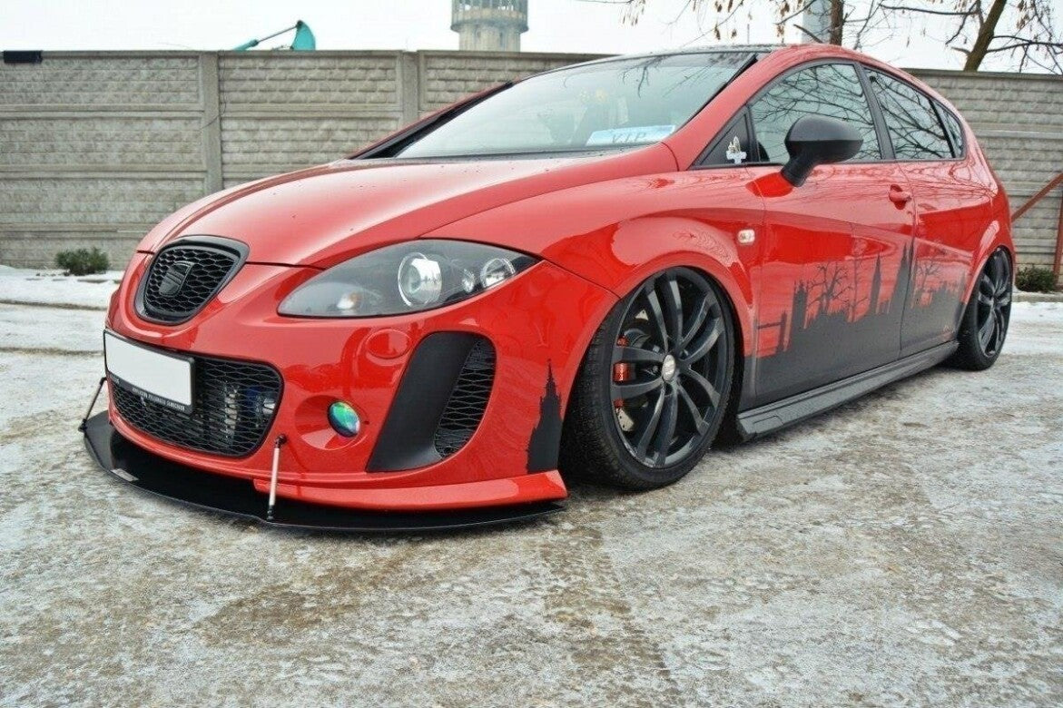 Street Pro Frontlippe V.2 passend für Seat Leon MK2 MS DESIGN schwarz matt