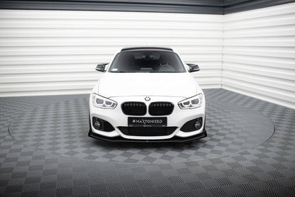 Street Pro Frontlippe V.3 passend für BMW 1er F20 M-Paket FL / M140i schwarz matt + Hochglanz Flaps