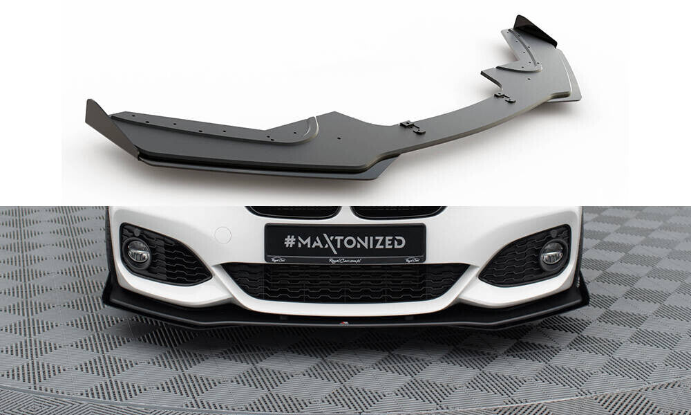 Street Pro Frontlippe V.3 passend für BMW 1er F20 M-Paket FL / M140i schwarz matt + Hochglanz Flaps