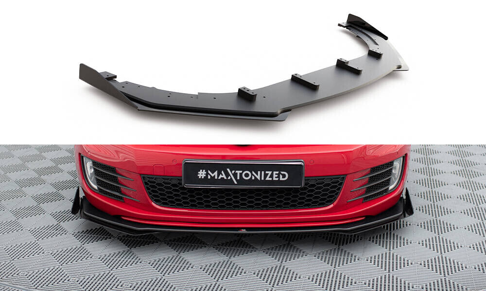 Street Pro Frontlippe V.3 passend für VW Golf GTI Mk6 schwarz matt + Hochglanz Flaps