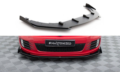 Street Pro Frontlippe V.3 passend für VW Golf GTI Mk6 schwarz matt + Hochglanz Flaps