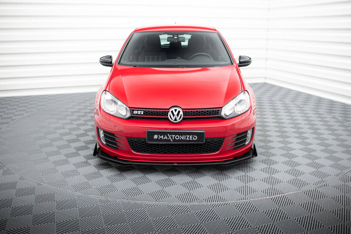 Street Pro Frontlippe V.3 passend für VW Golf GTI Mk6 schwarz matt + Hochglanz Flaps