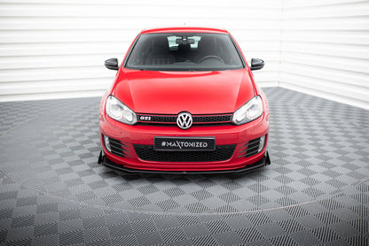 Street Pro Frontlippe V.3 passend für VW Golf GTI Mk6 schwarz matt + Hochglanz Flaps