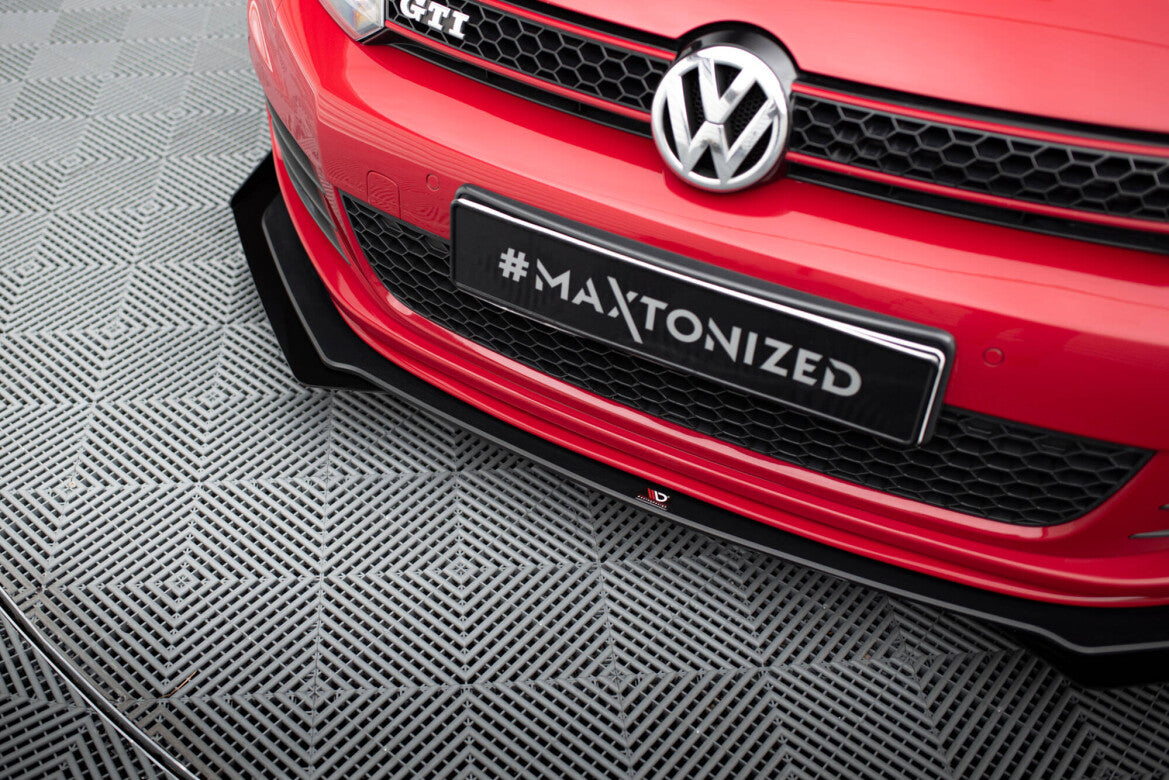 Street Pro Frontlippe V.3 passend für VW Golf GTI Mk6 schwarz matt + Hochglanz Flaps