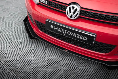 Street Pro Frontlippe V.3 passend für VW Golf GTI Mk6 schwarz matt + Hochglanz Flaps